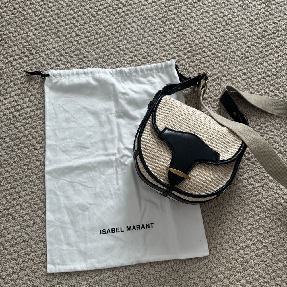 Isabel Marant Black and Cream Shoulder Bag
